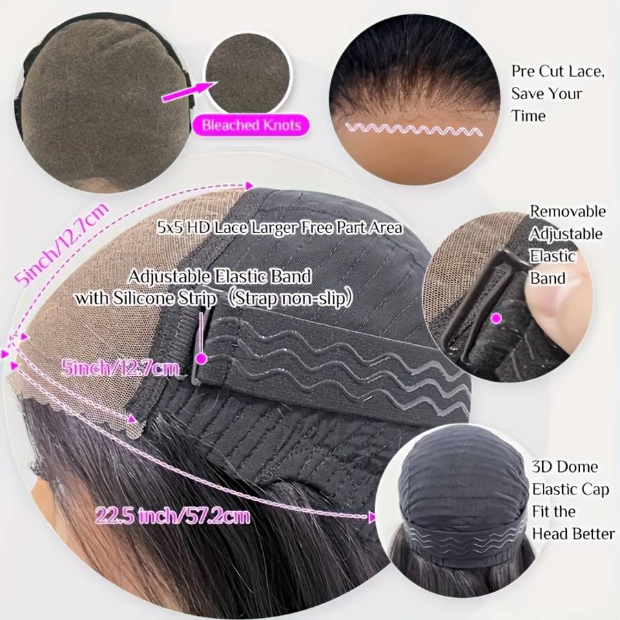 Natural Black Womens Wigs Hair Length 40.64Cm