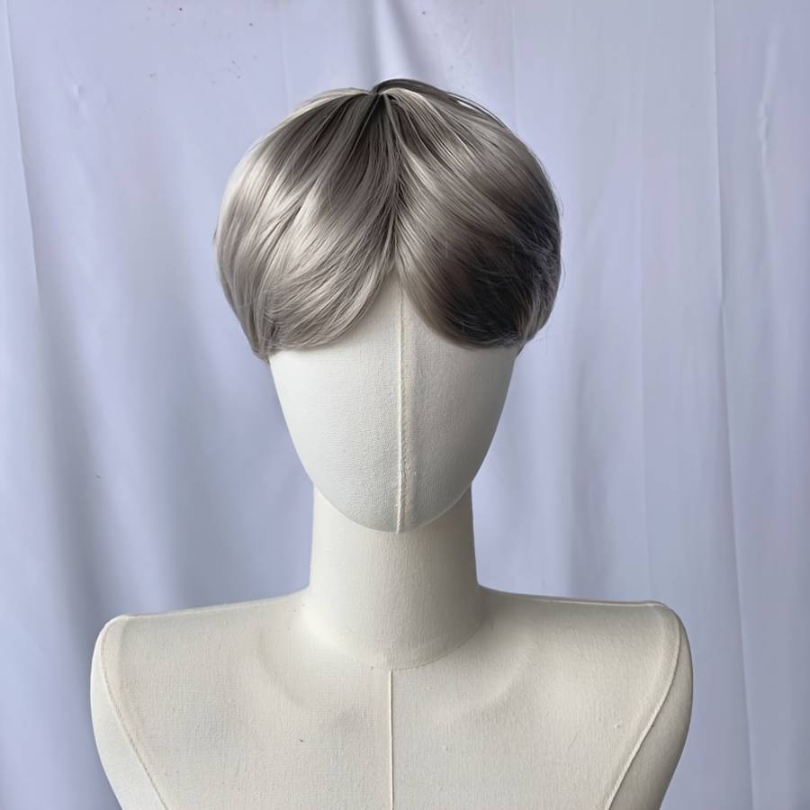 Dark Brown Mens Wigs Hair Length 10.16Cm