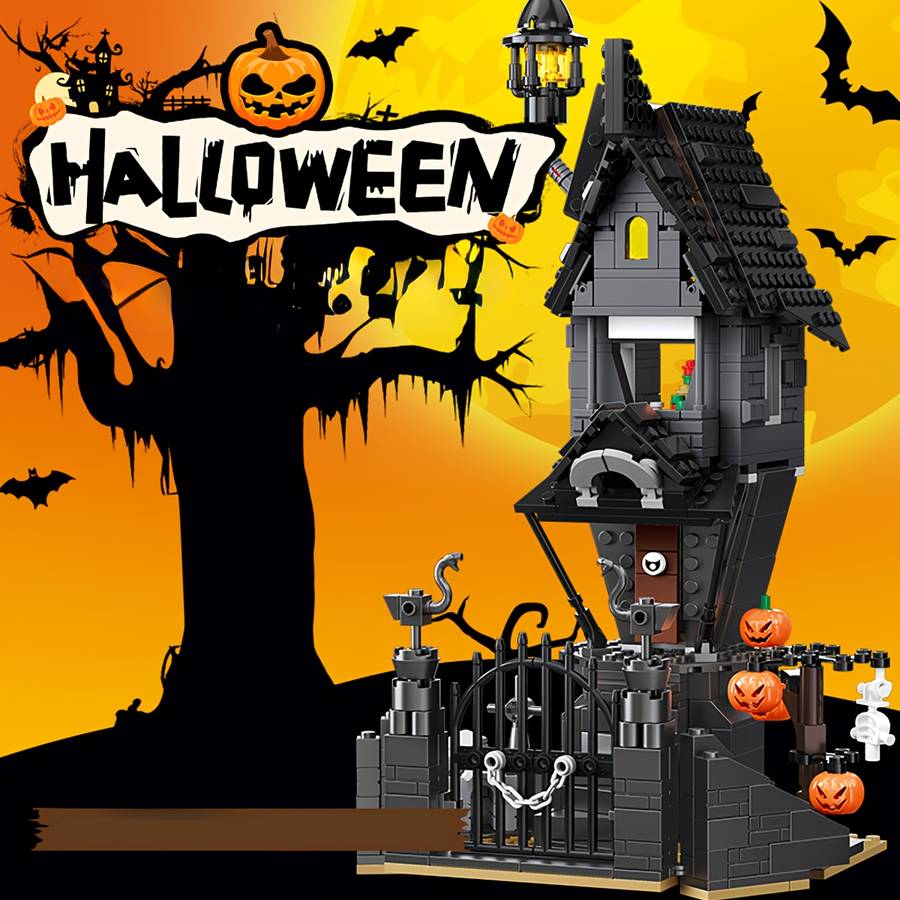 Building Toy Architectural Model Toy Set Style Halloween Castle