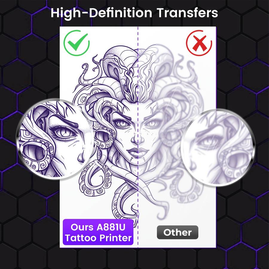 Printer Color Black Items Printer  5Pcs Tattoo Paper