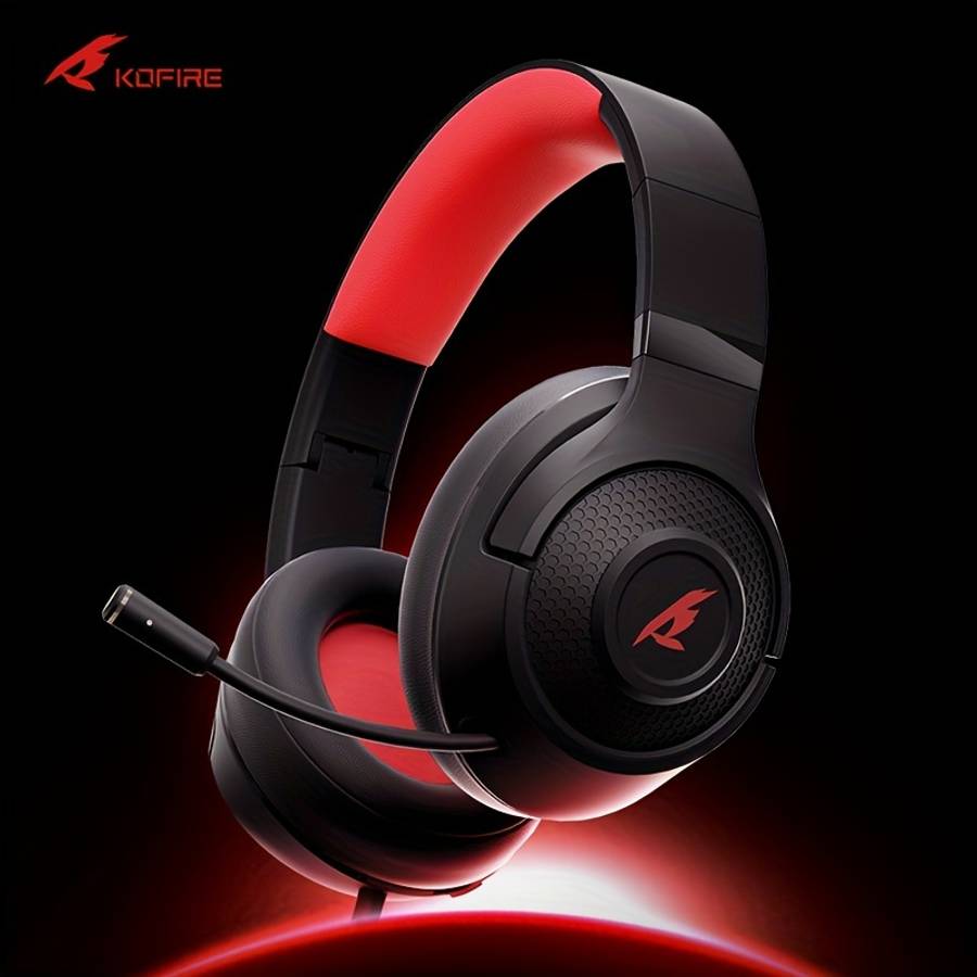 Wired Headphones Black Red