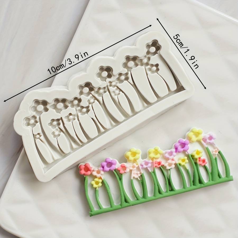 Suitable For Baking Molds Model Small Flower Cluster Leaf Border Silicone Mold 2346