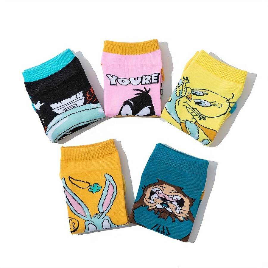 5 Pairs Random Color One Size High Elastic Socks