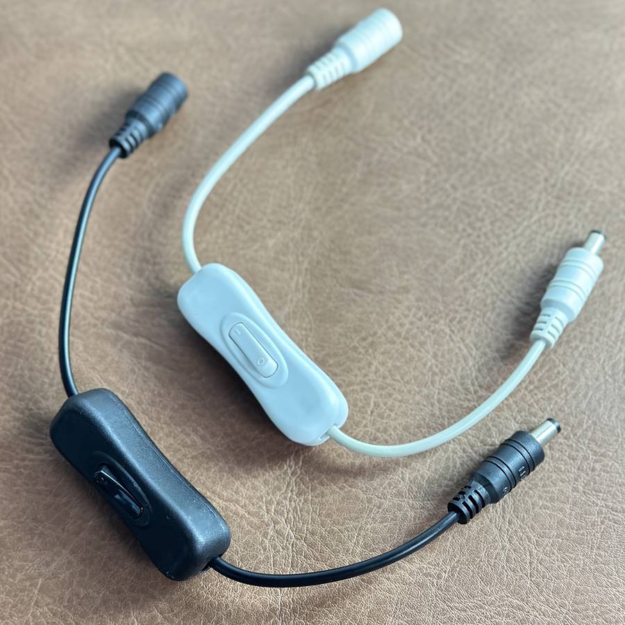1pc 12V DC Power Switch Cable with Male Female DC Connectors 5.5x2.1mm Switch Extension Power