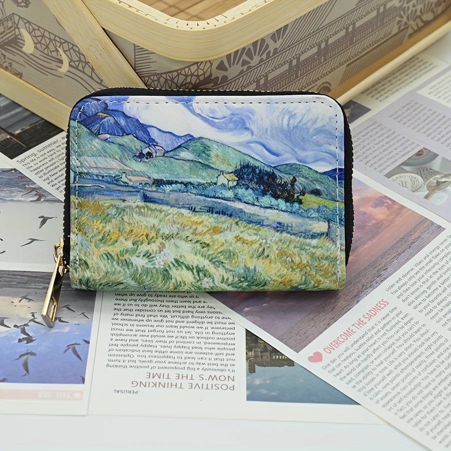 Vintage Chic Envelope Walletspacious Multi-Compartment Card Holder With Zipper Closure Dura