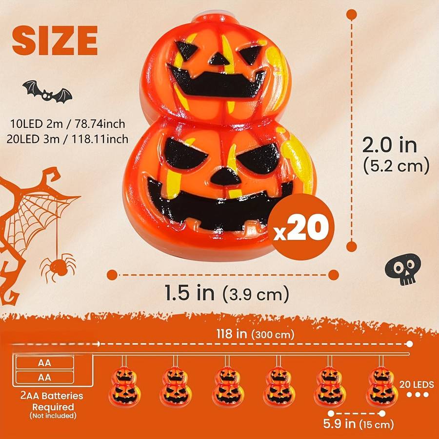 Halloween Decorations Color Warm White Light Quantity 10 Leds