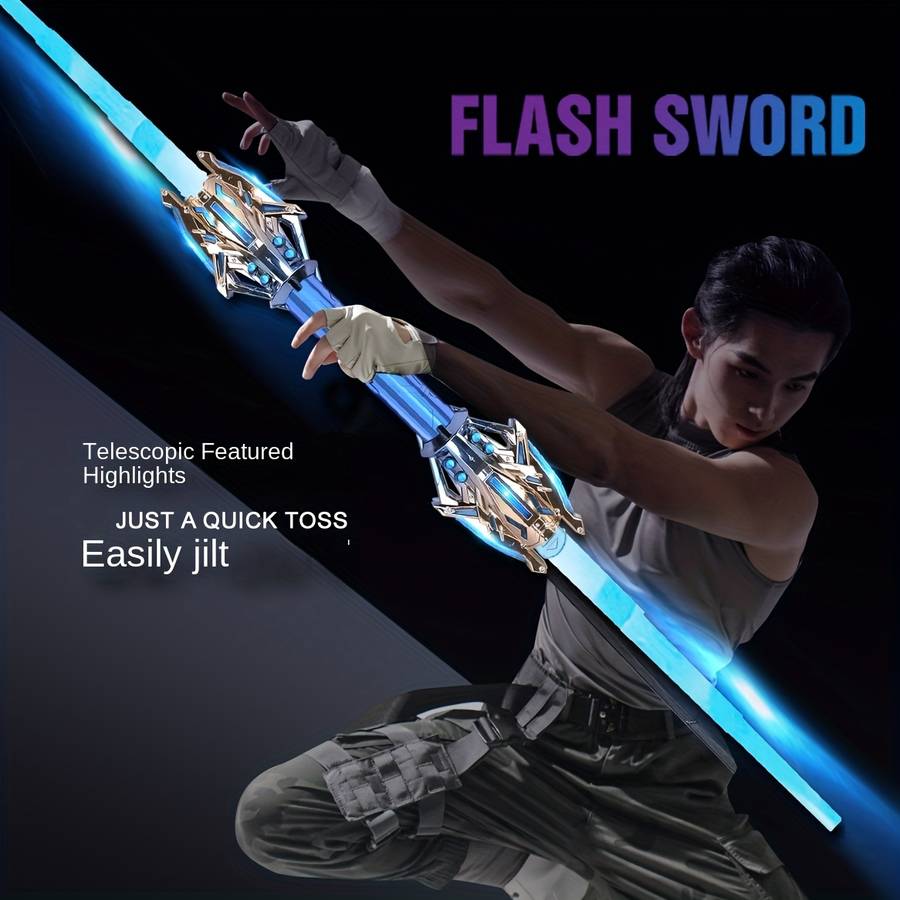 Toy Weapons Color Lightning Star Flash Sword  Aurora Black  [Six  Color Light Switching]