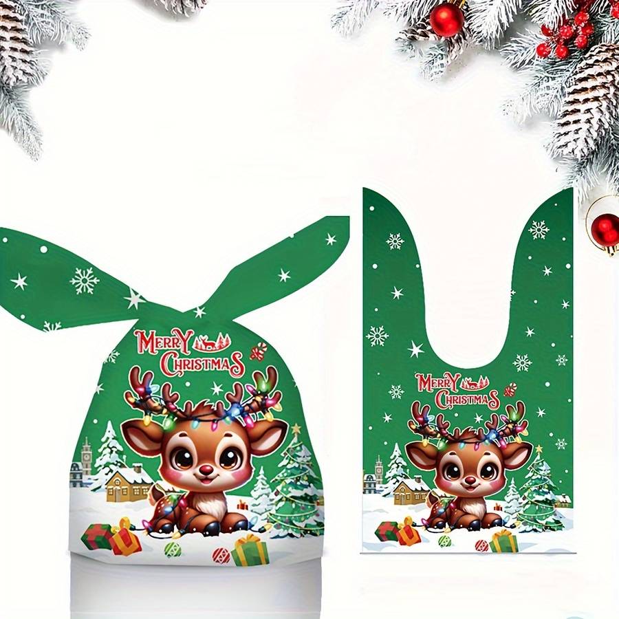 Gift Bags Style Red Flower Clothes Flower Hat Snowman Christmas Rabbit Ears X 10  3 Patterns