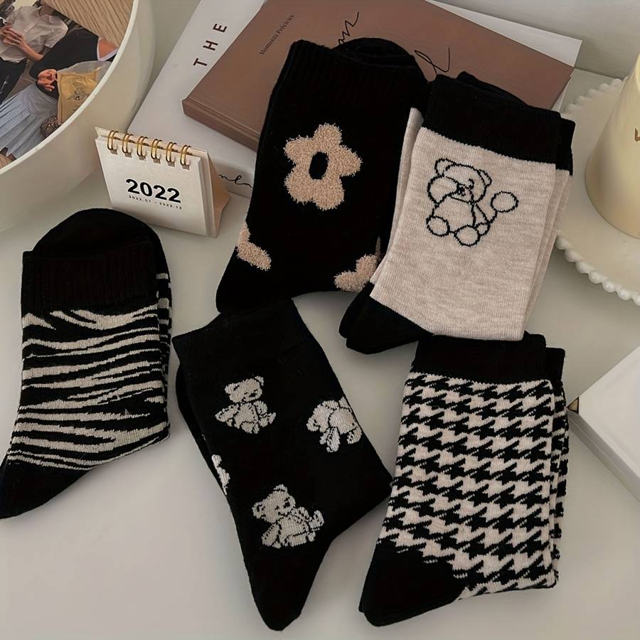 Women S Socks Color 5 Pairs Mixed Colors Size Onesize