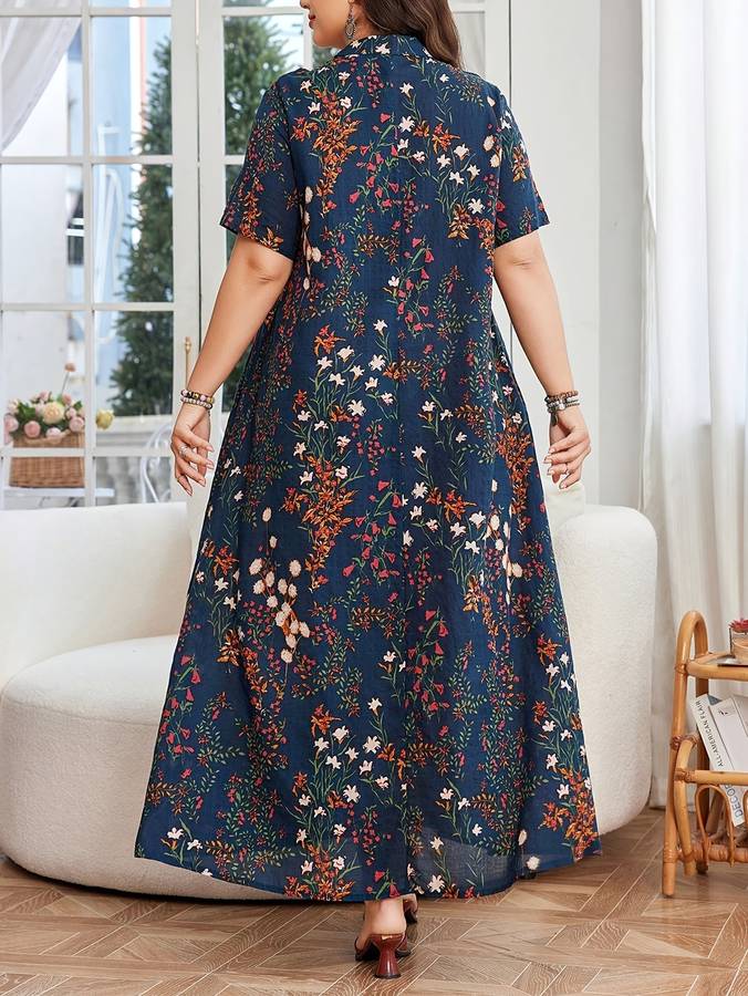 Women S Dress Color Blue Size 1Xl