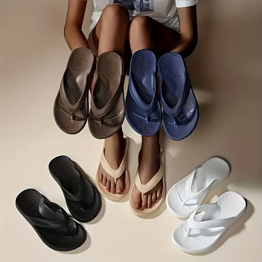 Ladies Summer Flip Flops Khaki Uk 8.5-9