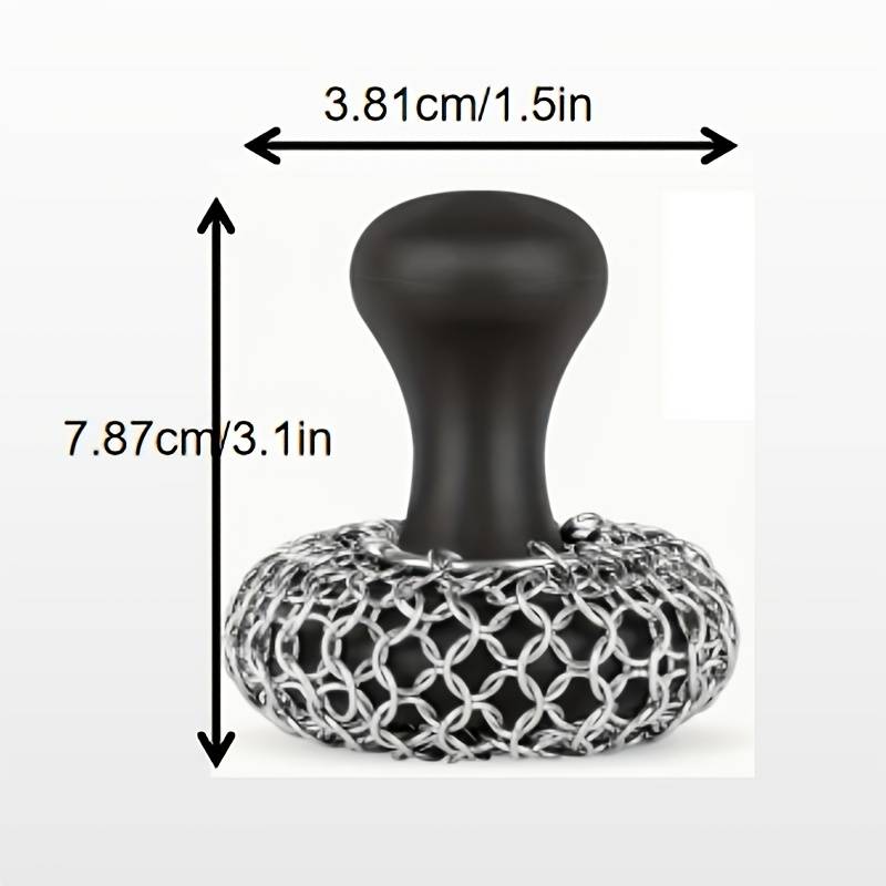 1pc Hard Silicone Stainless Steel Cast Iron Scrubber with Scouring Pad Non-Electric Durable
