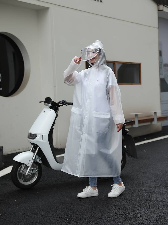 Raincoat White Size Asian L