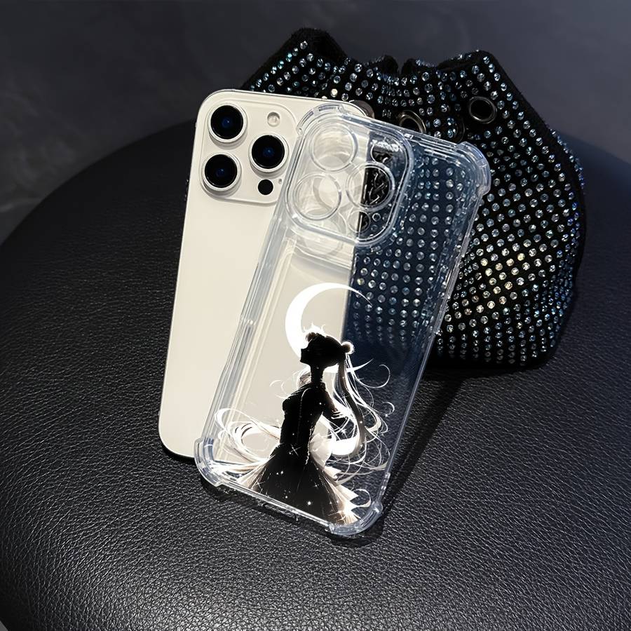 1Pc Mixed Color  For iPhone 13 Pro Moon Girl Phone Case