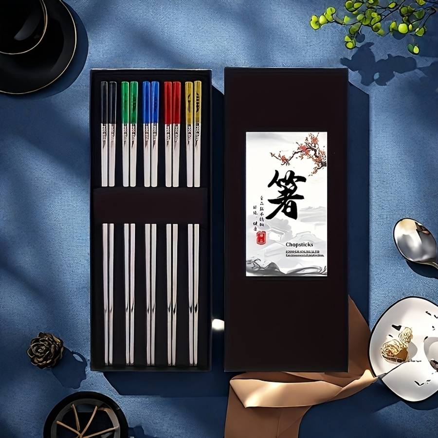 Chopsticks Style 5Dual Laser Color Five Blessings