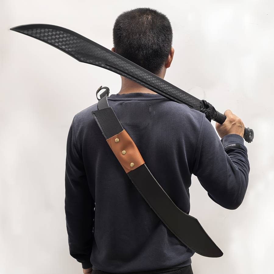 Toy Weapons Color Black Plastic Faucet Long Knife  Add  Display Stand  Add  Pu Leather Case