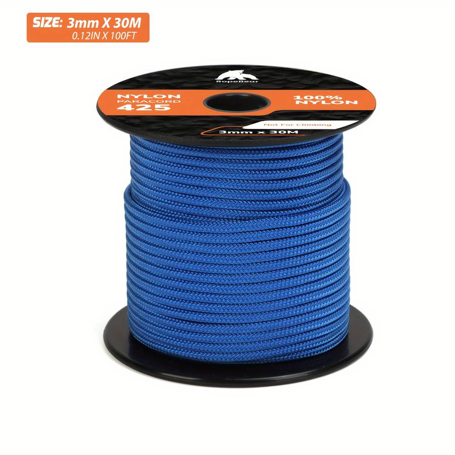 Luxury 3mm Nylon Rope 30 Meters Long Type Ii Cord 3 Strand Core Camping Tents