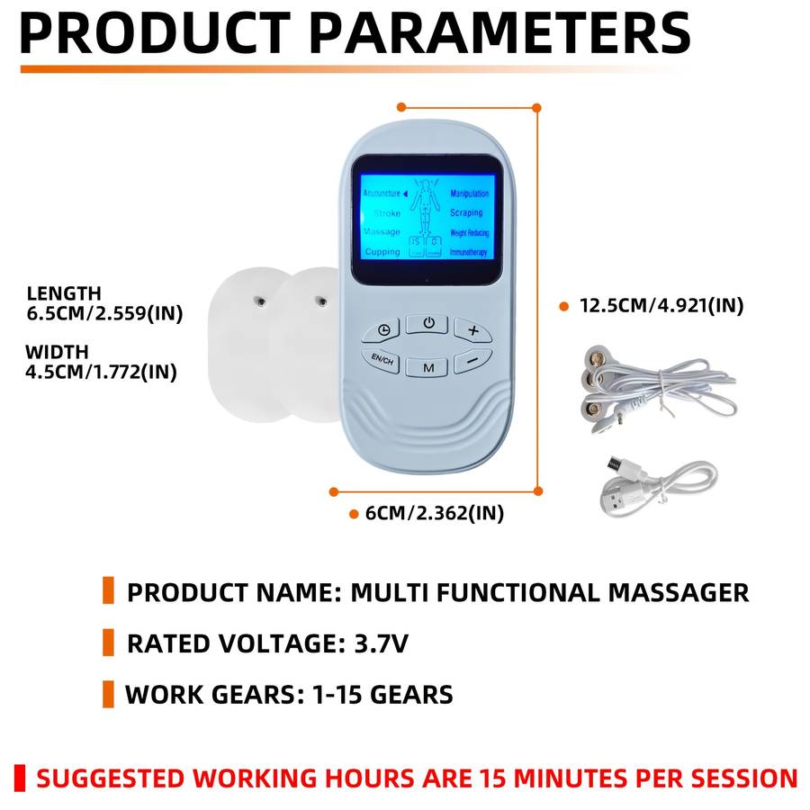 Multifunctional Meridian Massager Modes 15 Levels Timer