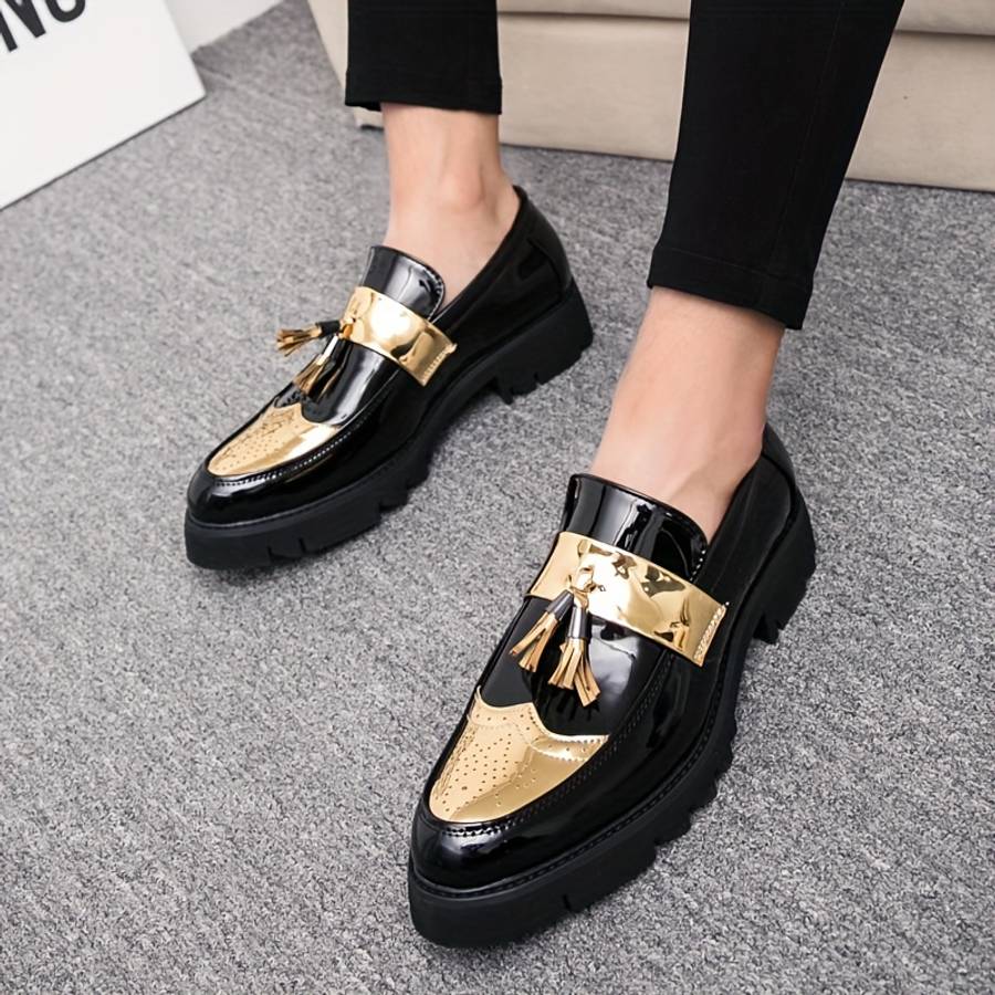 Mens Leather Shoes Color Black Sizeuk 6.5