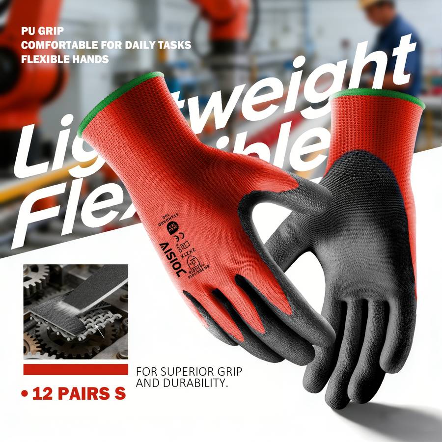 Work Gloves Color Red24 Pieces Sizes