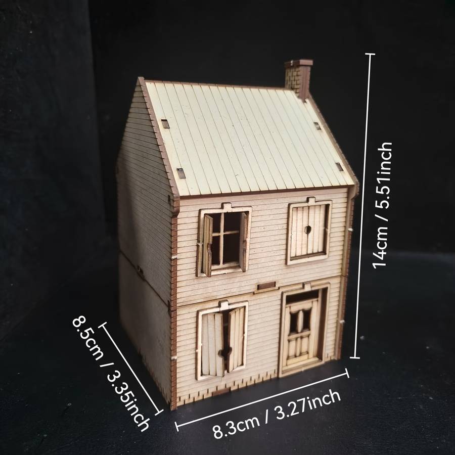3D Model Desktop Ornament Model European Shop Modular Wooden House A