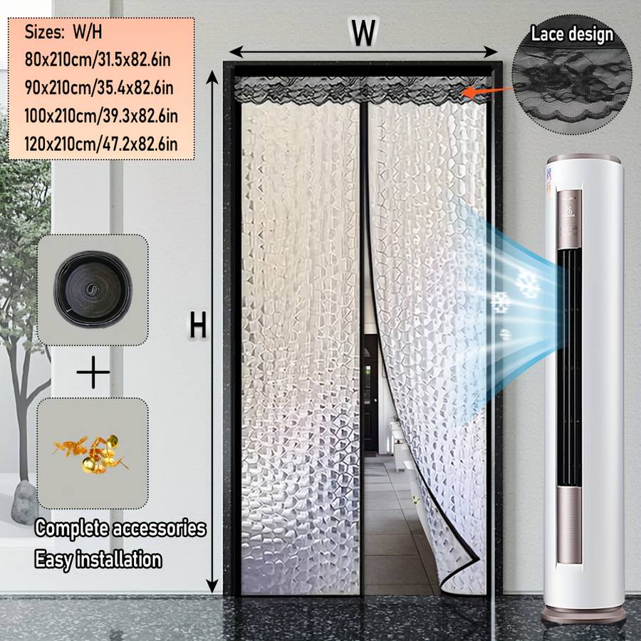 Door Curtain Color Black Size100X210Cm39.3X82.6In