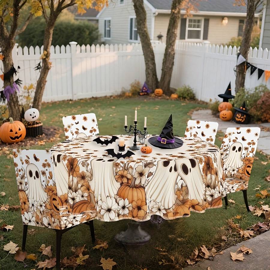 Halloween tablecloth decoration size Rectangular Table 55 x 70in or 140 x 180cm