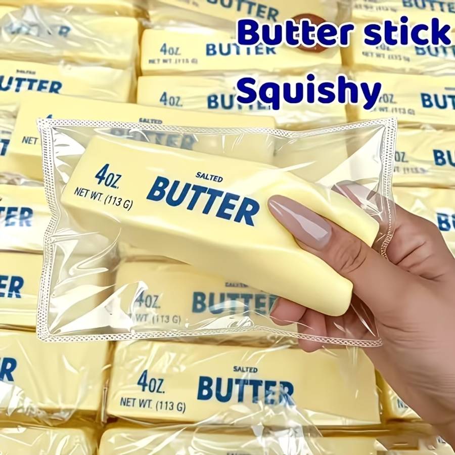 Squeezable Toys Flavors 4Pcs Set Butter Stick Square Cheese Triangle Cheese Steamed Bun