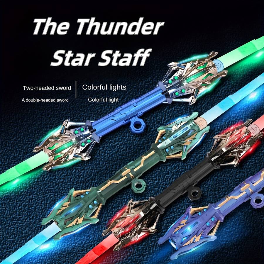 Toy Weapons Color Lightning Star Flash Sword  Aurora Black  [Six  Color Light Switching]