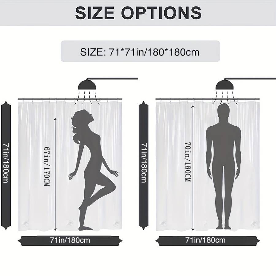 Waterproof Shower Curtain Color Black And White Large Square Size 71X78.7 180X200Cm