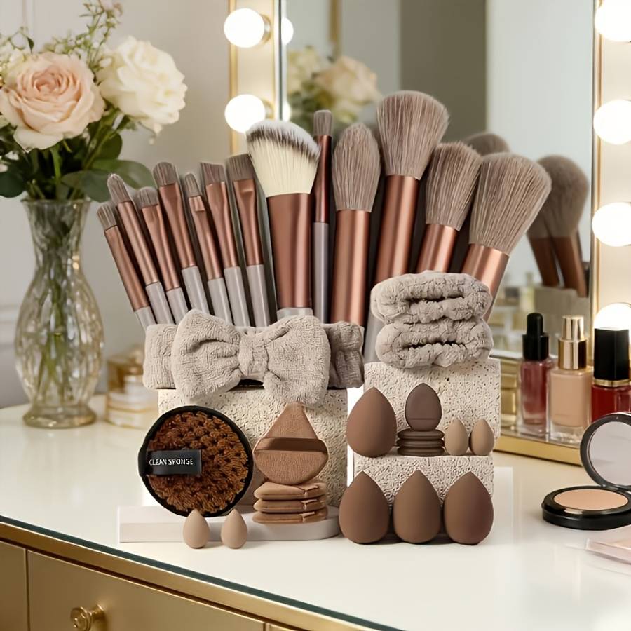 Makeup Brush Set Color Green Quantity16Pcs