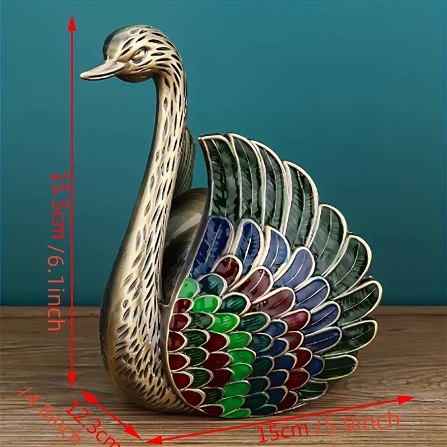 Swan 3d Metal Ashtray With Lid Vintage Elegant Swan Shaped Smoke Ash Model