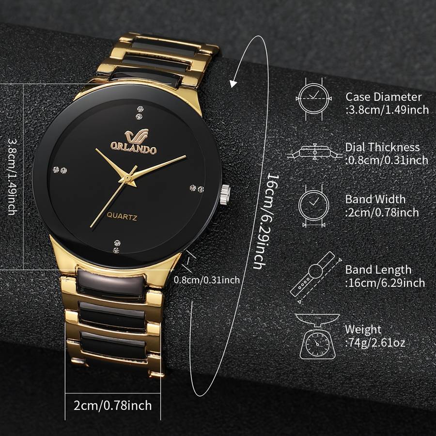 Set Mens Watches Wallets Glasses Stylish Luxuriouscolor Men Black