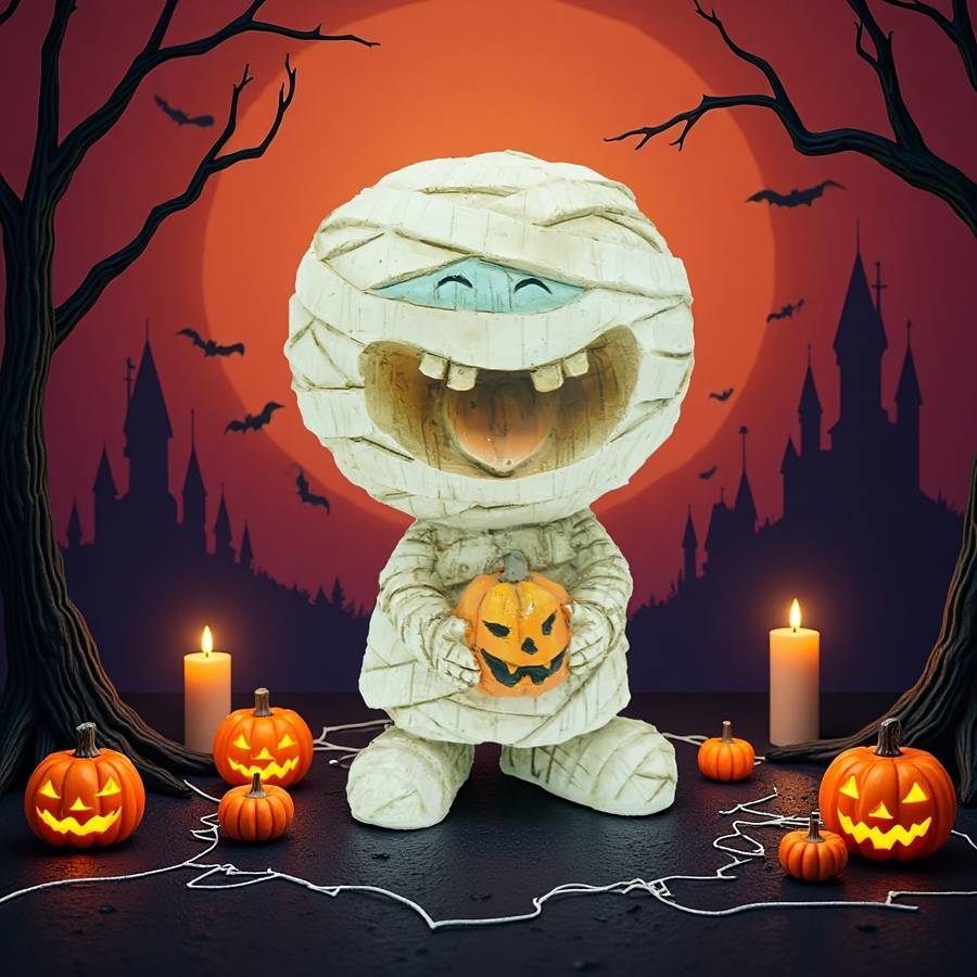 Halloween Decorations Style Mummy Holding A Pumpkin