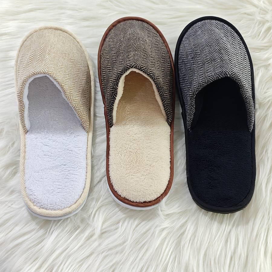 Cotton Slippers Color Brown Upper  White Sole  1 Pair Sizeuk 7