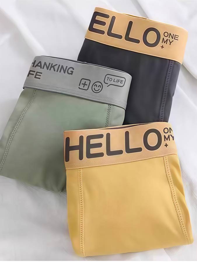 Mens Underwear Color 3 Pcs Black Dark Gray Light Gray Sizel