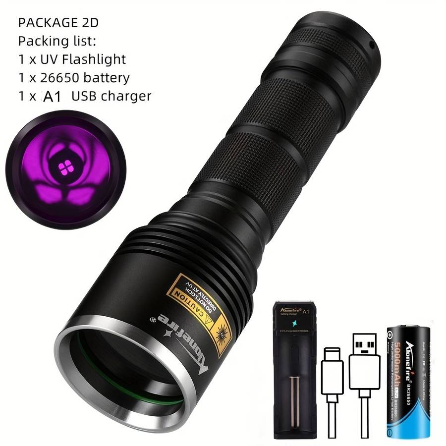 Flashlight Color Black Items365Nm 25W