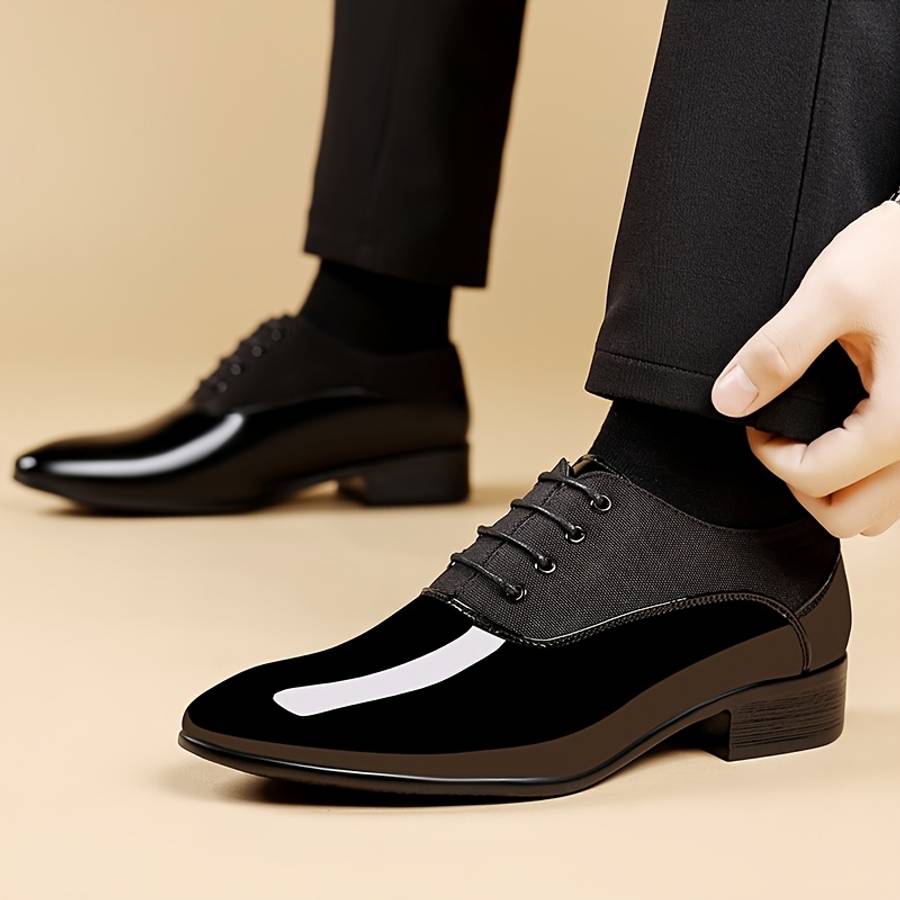 Mens Leather Shoes Color Black Sizeuk 10
