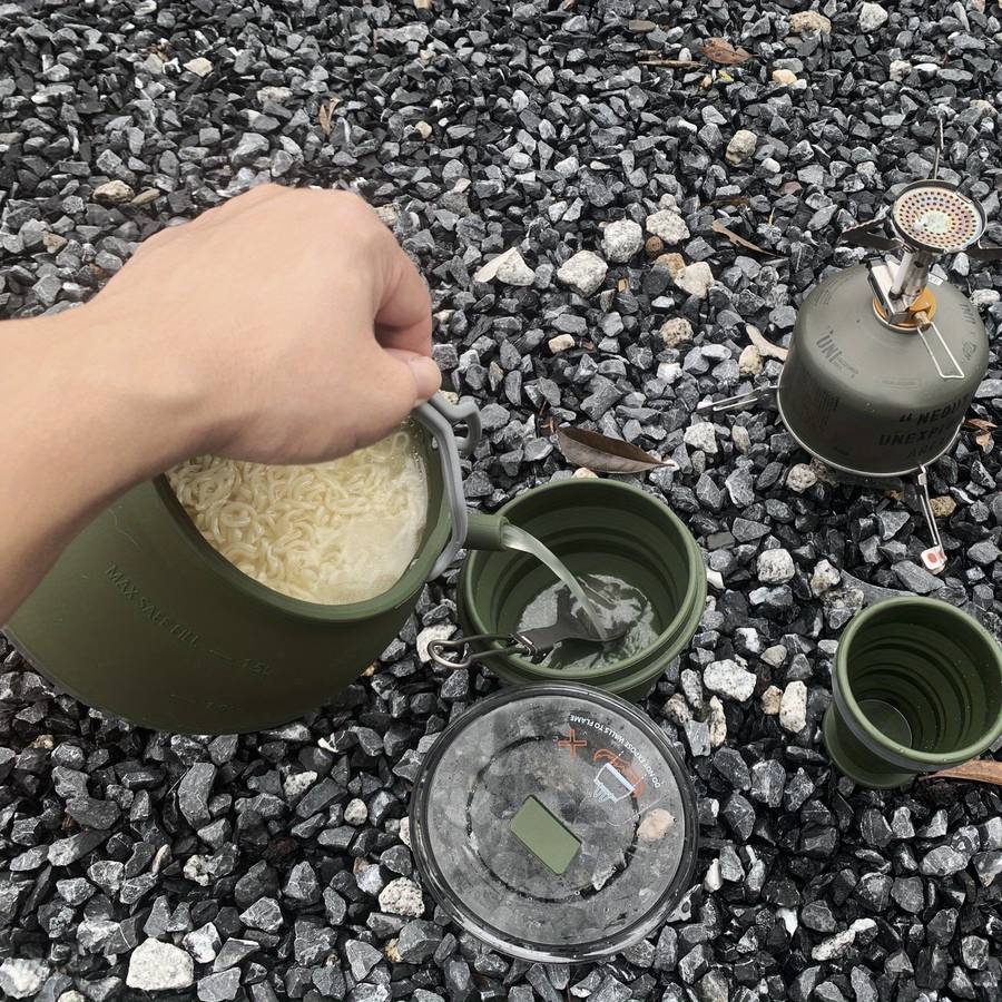 3pcs Portable Set 3 Outdoor Cooking Utensils Camping Including Collapsible Bowl