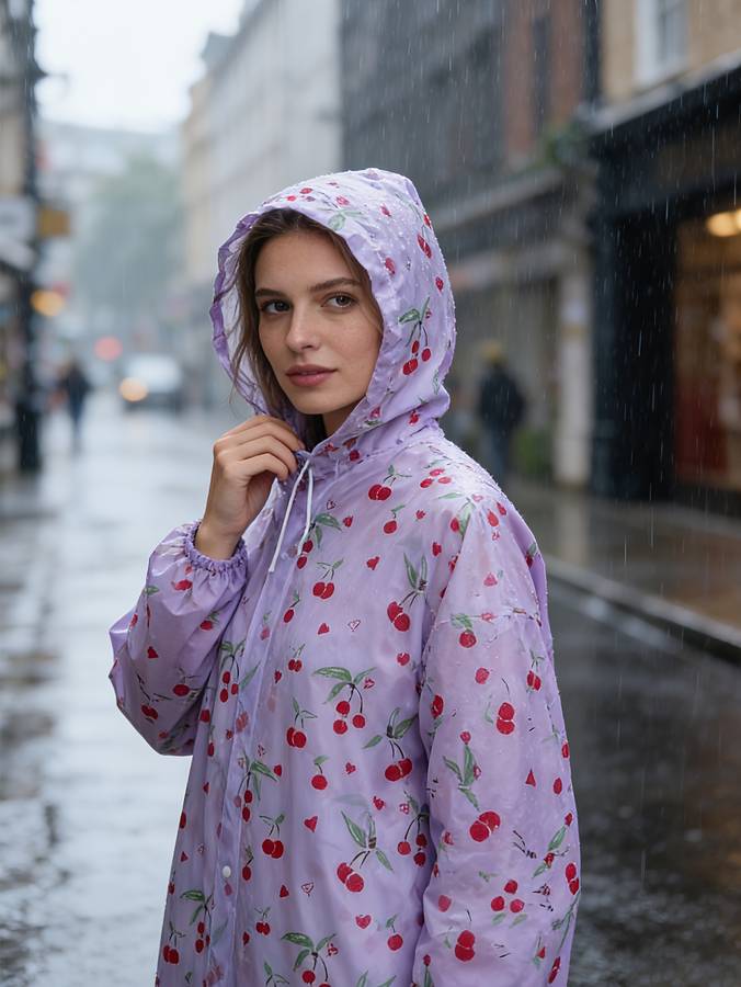 Raincoat Lavender Size Asian Onesize