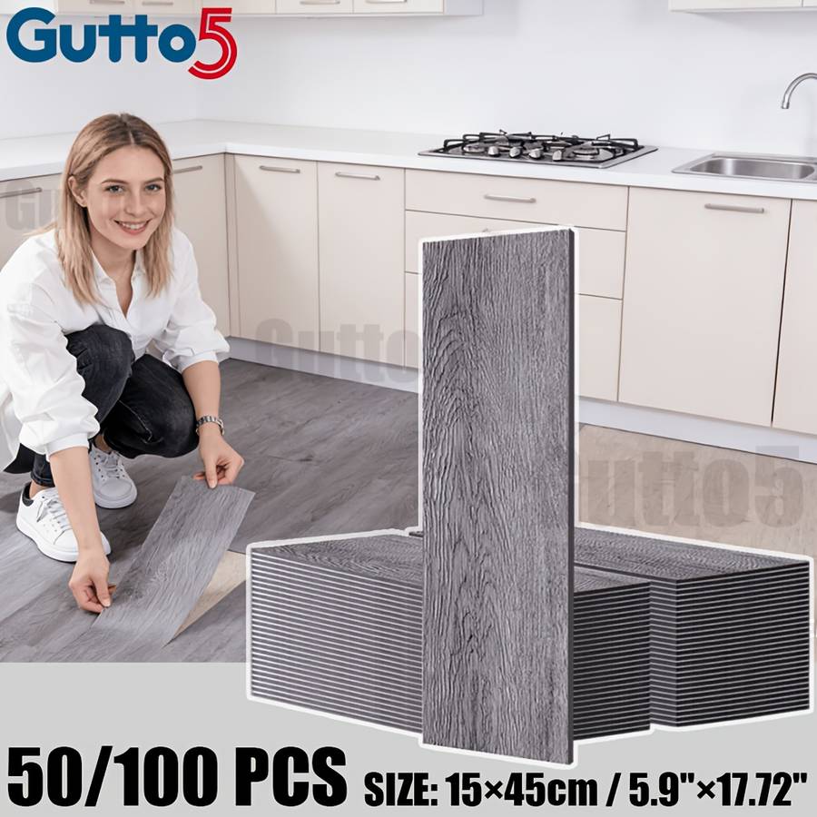 Self Adhesive Floor Stickers Medium Gray 100 Pcs Covers 6.75O