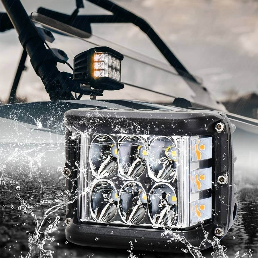 1pc 4Inch LED Work Light High Brightness Yellow-White Light Combination Beam 12-24V
