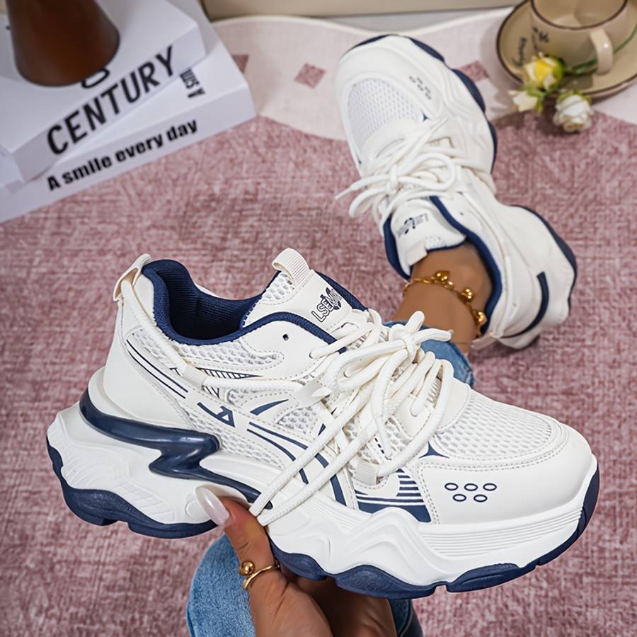 Women S Sneakers Color Beige And Blue Sizeuk 3