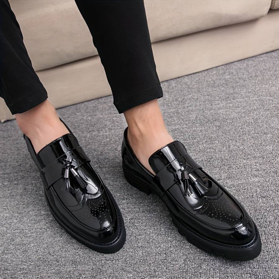 Mens Leather Shoes Color Black Sizeuk 6.5