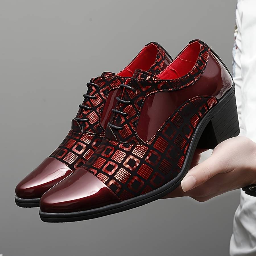Mens Leather Shoes Color Red Sizeuk 7