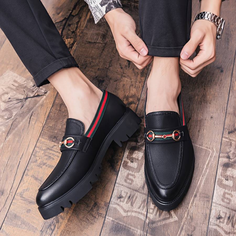 Mens Leather Shoes Color Black Sizeuk 5.5