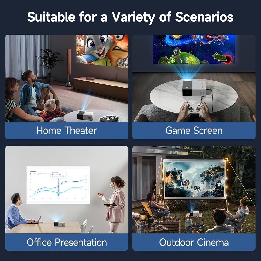 Projector Style Phone Projector With Remote Control Black And White