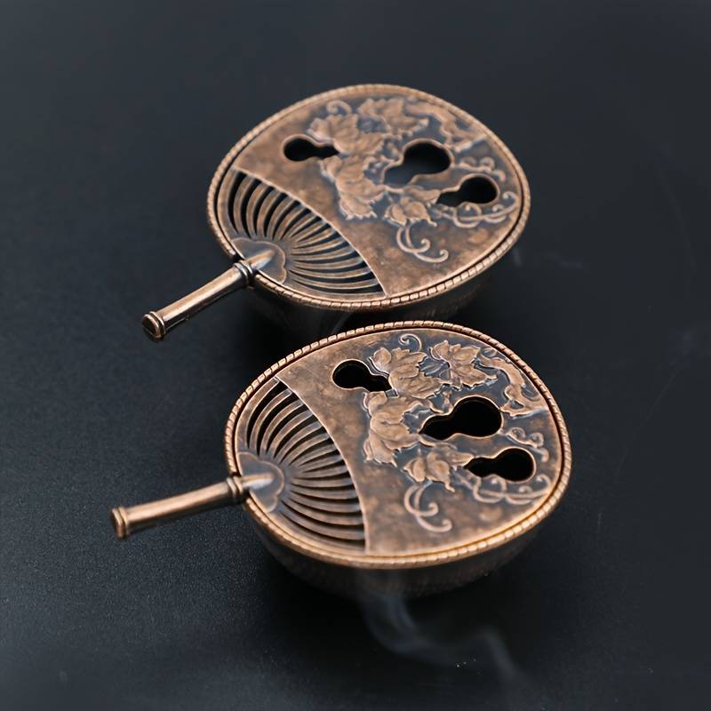Incense Burner Color  Fan Shaped Gourd Incense Burner   Red Copper