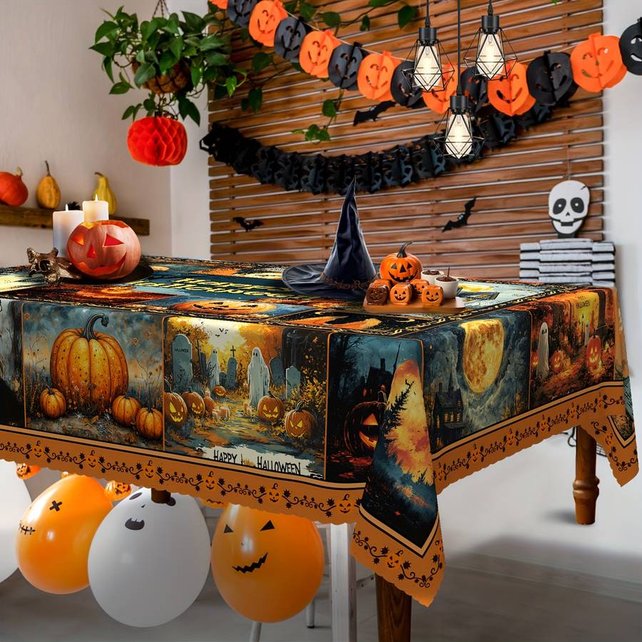 Halloween tablecloth decoration size 60X86inch 152x220cm