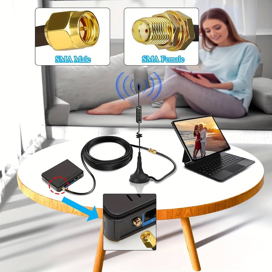 1pc RG174 SMA Antenna Coaxial Cable Extension Jumper Low Loss 5M SMA Male to Female Coaxial Ca